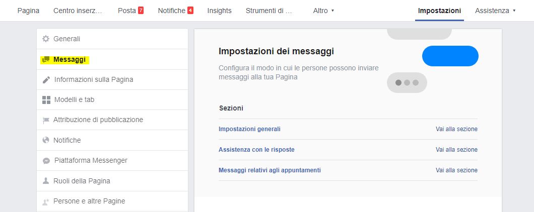 Messaggi facebook autoresponder