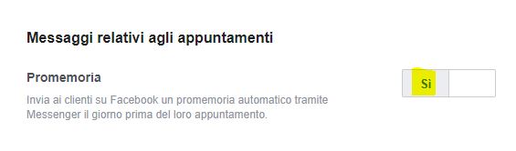 Attivare e impostare appuntamenti Messenger
